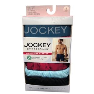 Box of 3 JOCKEY generation  Microfiber Stretch Long-Leg Boxer Briefs Size Small